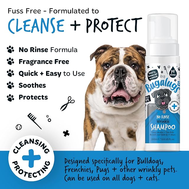Foto 6 de 8 de BUGALUGS - Limpieza Sin Enjuague para Pliegues en Perros - 200ml - Spray Facial Suave - Aloe Vera Calmante