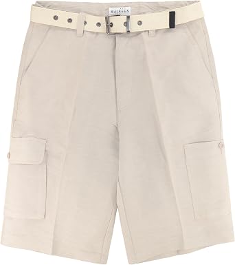 CONCITOR Men's Linen Cargo Shorts Flat 