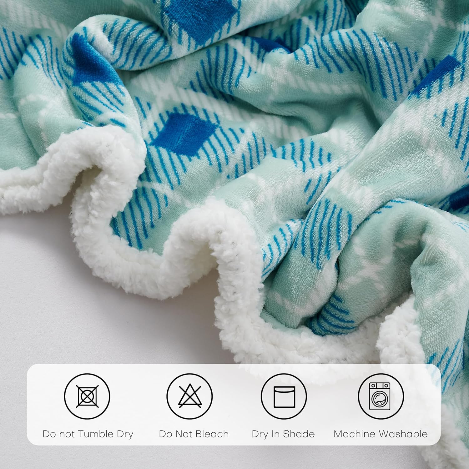 Electric Heated Blanket Full Size 72"x84" Microplush & Sherpa Fabric, Machine Washable 4 Heat Settings & 10 Hours Auto Off - Mint Green - Image 5