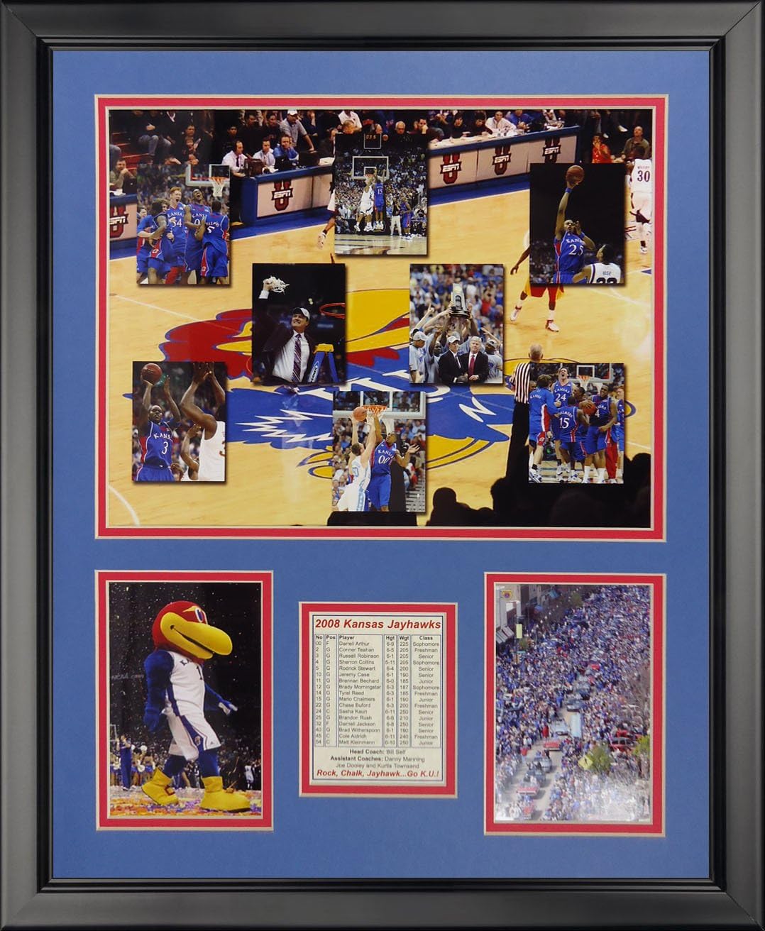 Legends Never Die 2008 Kansas Jayhawks National Champions Framed Photo Collage, 16" x 20"