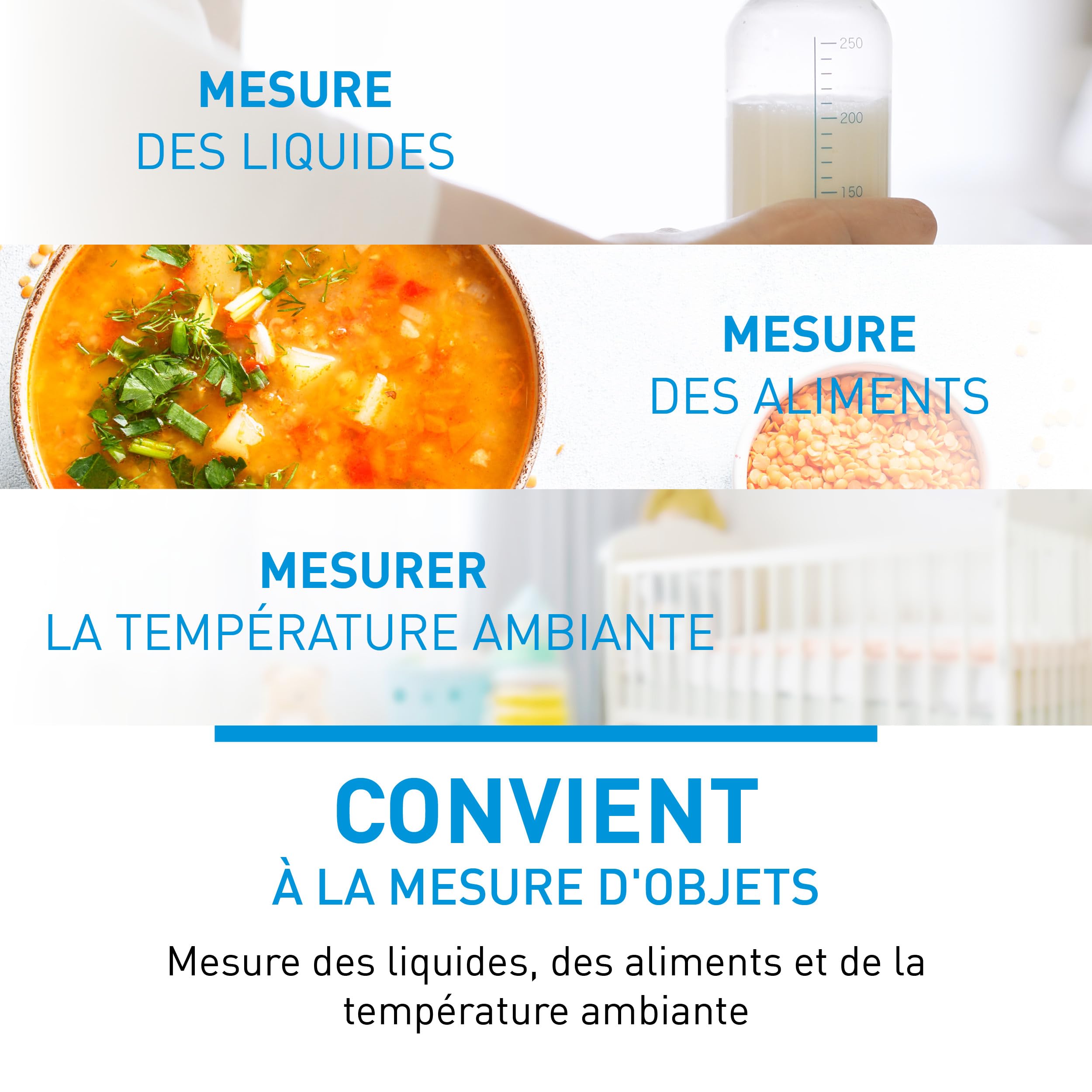Grundig Thermomètre Infrarouge - Thermomètre Fièvre Digital - Laser Sans Contact - Pour Humains, Animaux et Objets - Pyromètre avec Codage Couleur