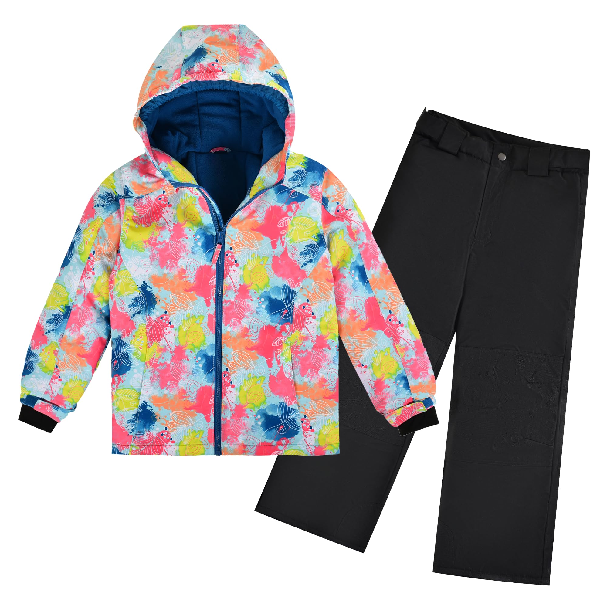 LUNA - Traje de nieve para niñas, con capucha, repelente al agua, resistente al viento, traje de invierno
