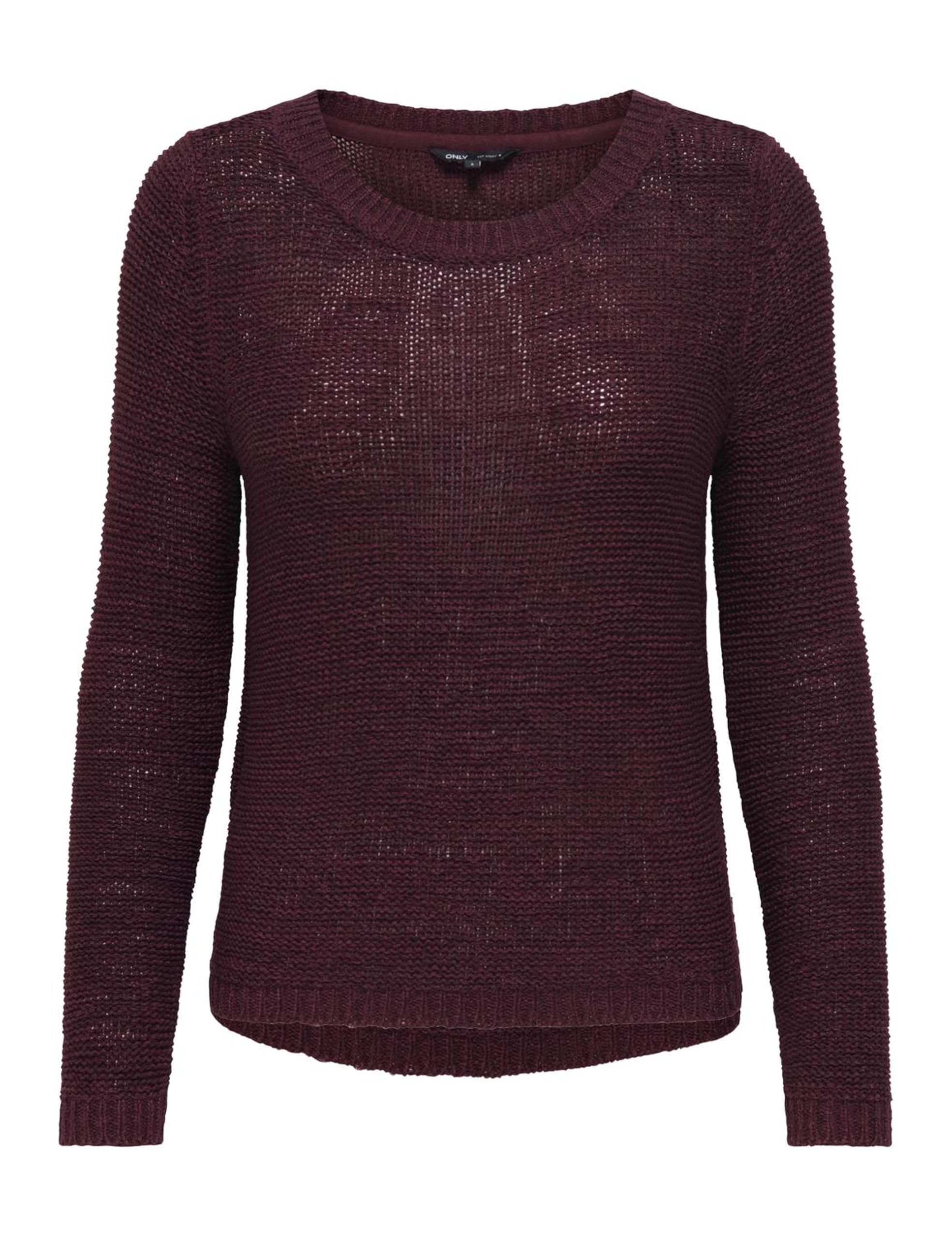 ONLY Women's Onlgeena Xo L/S KNT Noos Pullover, Cabernet, L