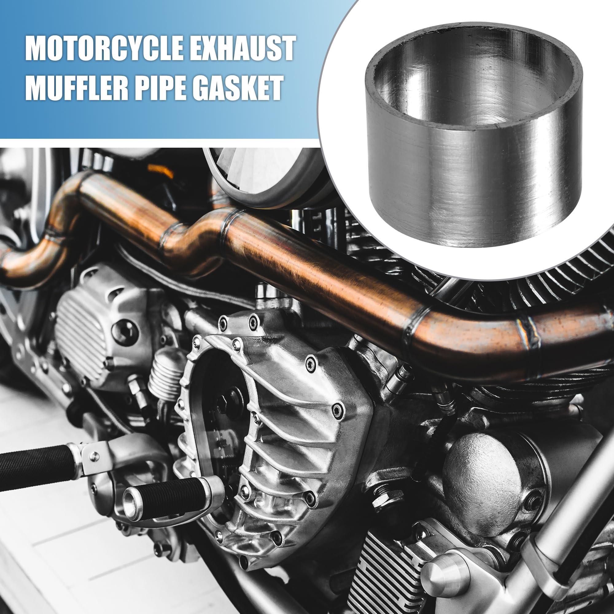 A ABSOPRO Guarnizione per tubo di scarico per motocicletta, diametro esterno 55 mm, anellos di tenuta silenziatore (set di 2)