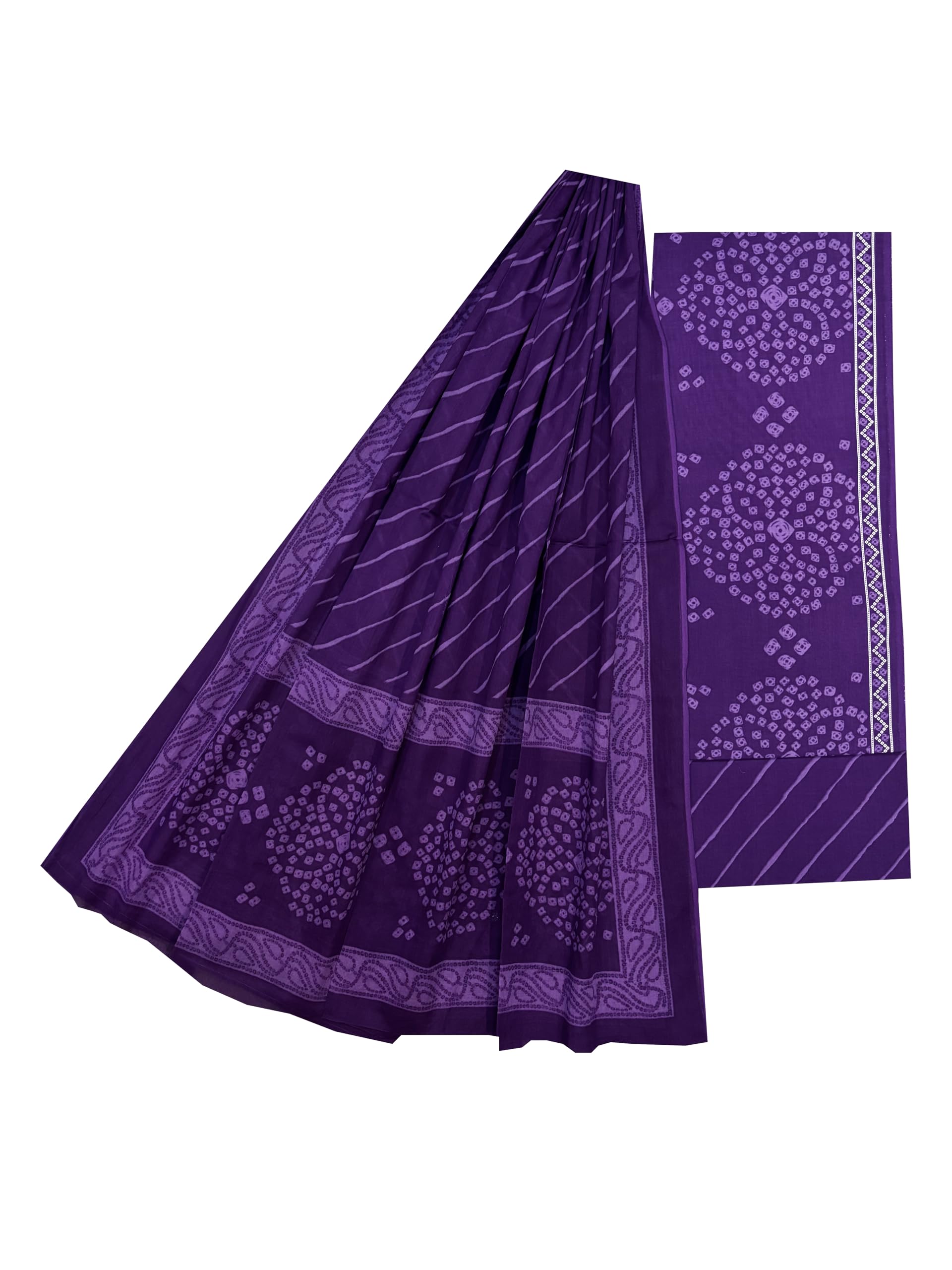 Pure Cotton Dress Material Unstitched Salwar Dupatta Suit For Women's (purple)-image-12
