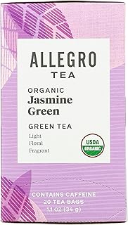 Allegro Tea, Organic Jasmine Green Tea Bags, 20 ct