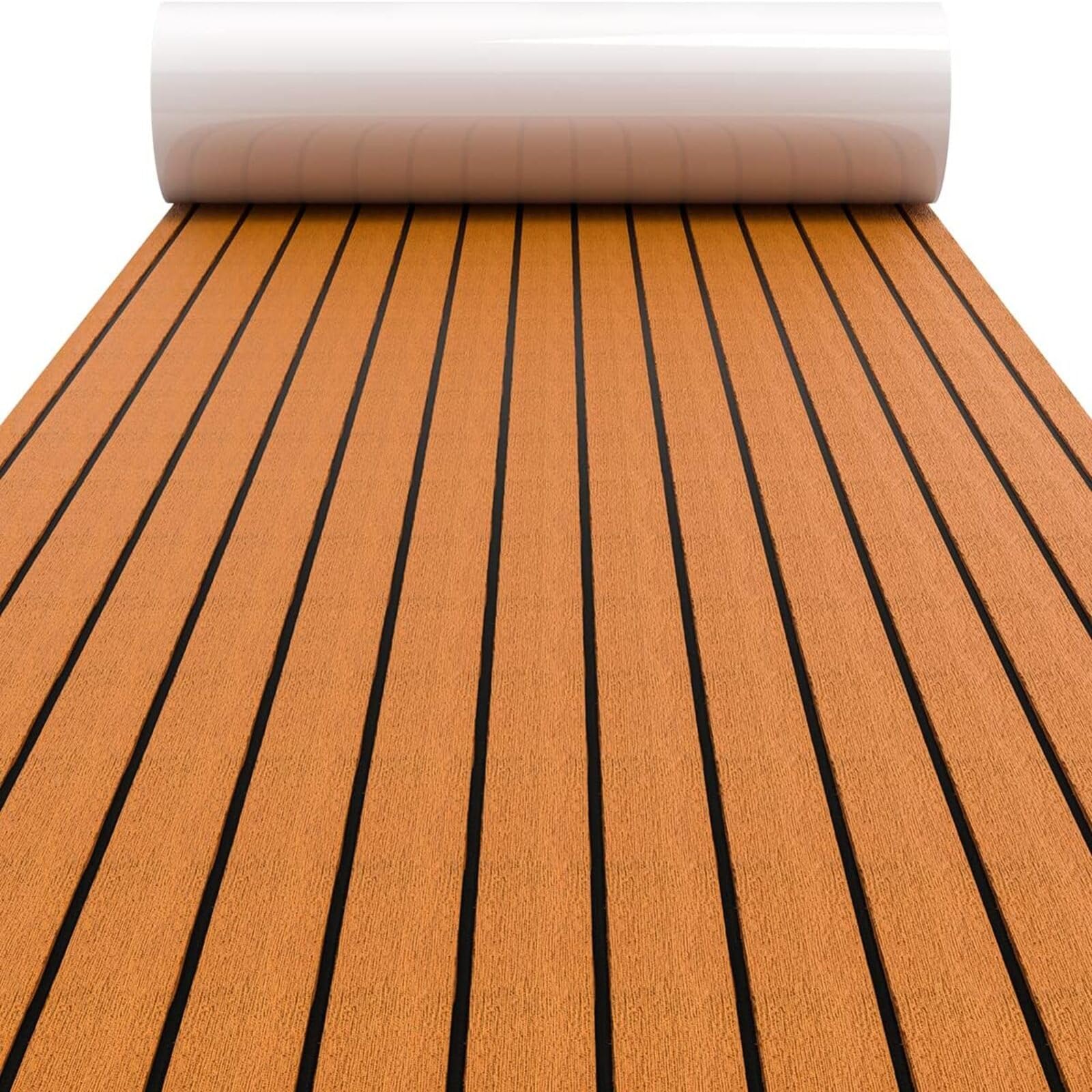 Boat Decking EVA Teak Decking Sheet,Marine Flooring Artificial Teak Non-Slip Self-Adhesive Easy Clean Decking Sheet for Yachts Motor Boats Fishing Boat Surfboards