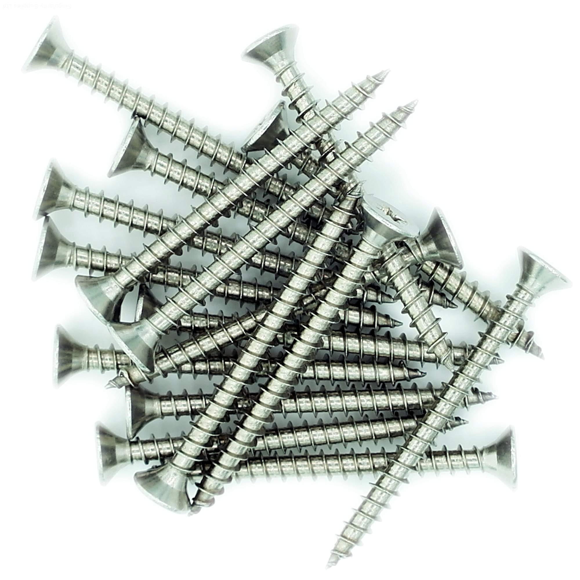 Singularity Supplies No.6 X 0.8 (4Mm X 20Mm) Pozi Countersunk Chipboard Screw - Stainless Steel (A2) (Pack Of 20)