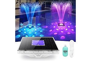 Large Square Solar Floating Pool Fountain in Purple