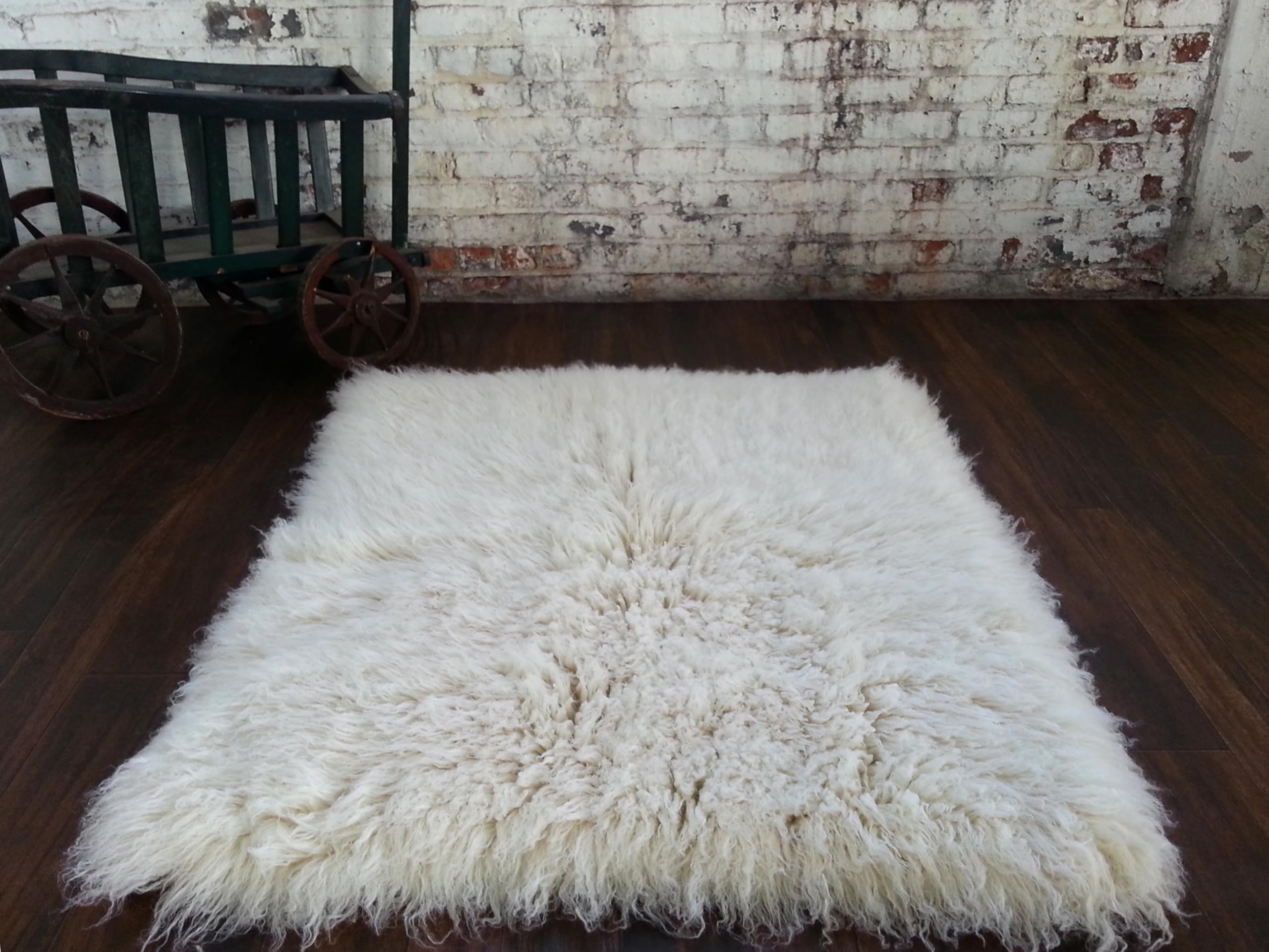 The Best Flokati Rug Made | Ultra-Plush 4" Wool Pile | Thick 4000 gram Weight | Excellent Quality | Wool Area Rug. (2x3)