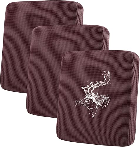 Miniatura 101 de hyha - Fundas de cojín impermeables para sofá modular, fundas de cojín de sofá en forma de L, tela jacquard gruesa, funda de diván con parte Gris