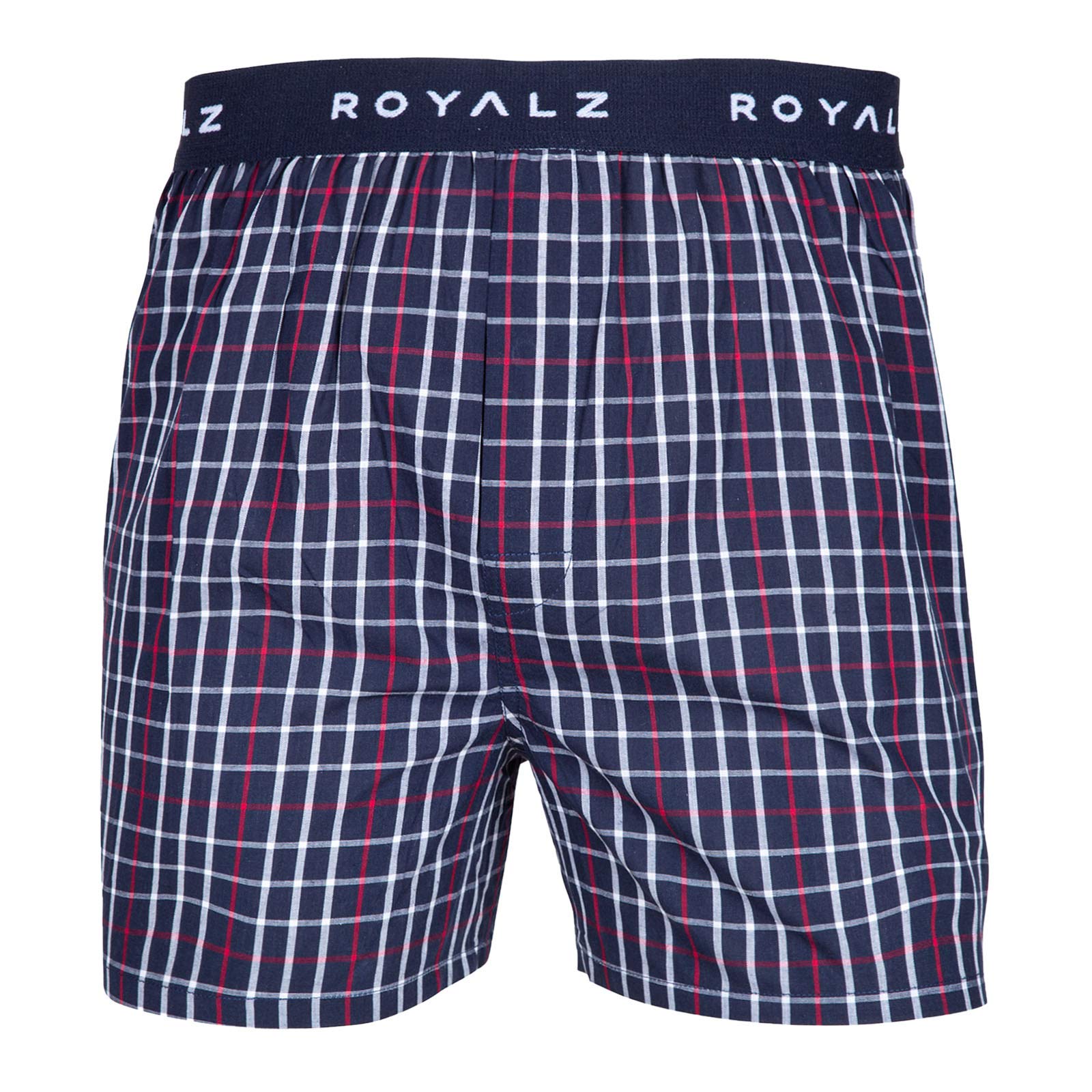 ROYALZ Zestaw 5 par bokserek w stylu amerykańskim dla mężczyzn, majtki w kratkę, niebieskie, klasyczne, zestaw 5 sztuk, bielizna dla chłopców