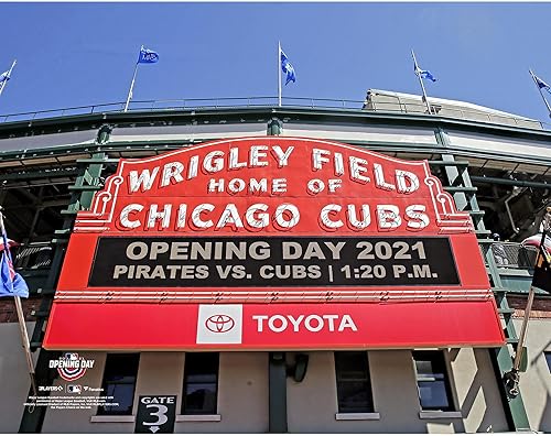 Miniatura 1 de Wrigley Field Chicago Cubs Unsigned 2021 Opening Day Wrigley Field Marquee Photograph - Original MLB Art and Prints