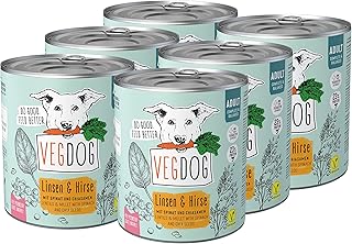 VEGDOG hypoallergenes Nassfutter (6 x 800 g) | Adulte Hunde | ohne Gluten und Soja | Alleinfutter für Allergiker mit Erbsenprotein product image