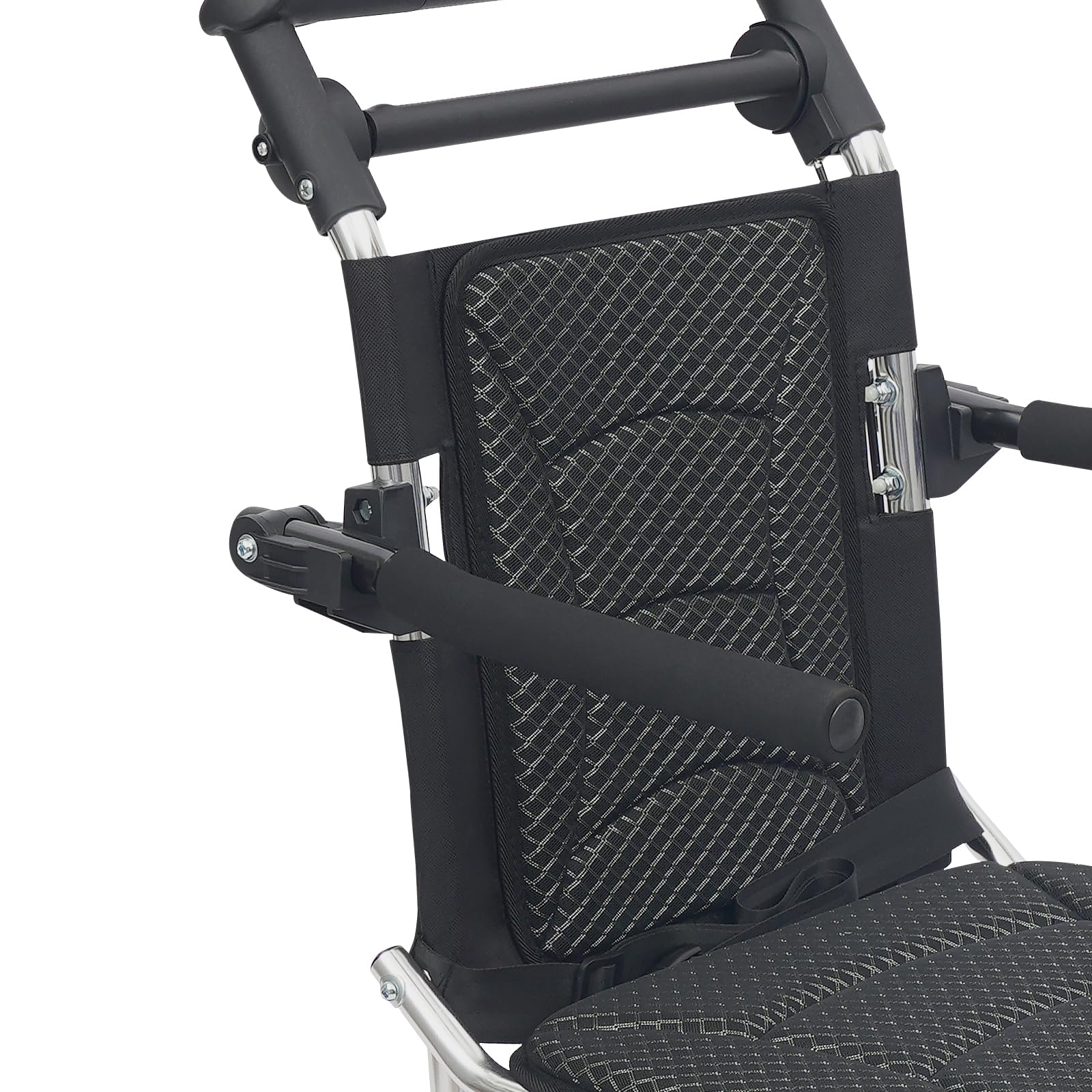 Asiento plegable para silla de ruedas de 45 cm, freno en las asas, cinturón de seguridad, reposapiés, aluminio ligero, silla de ruedas de viaje, silla de ruedas de transporte para personas mayores