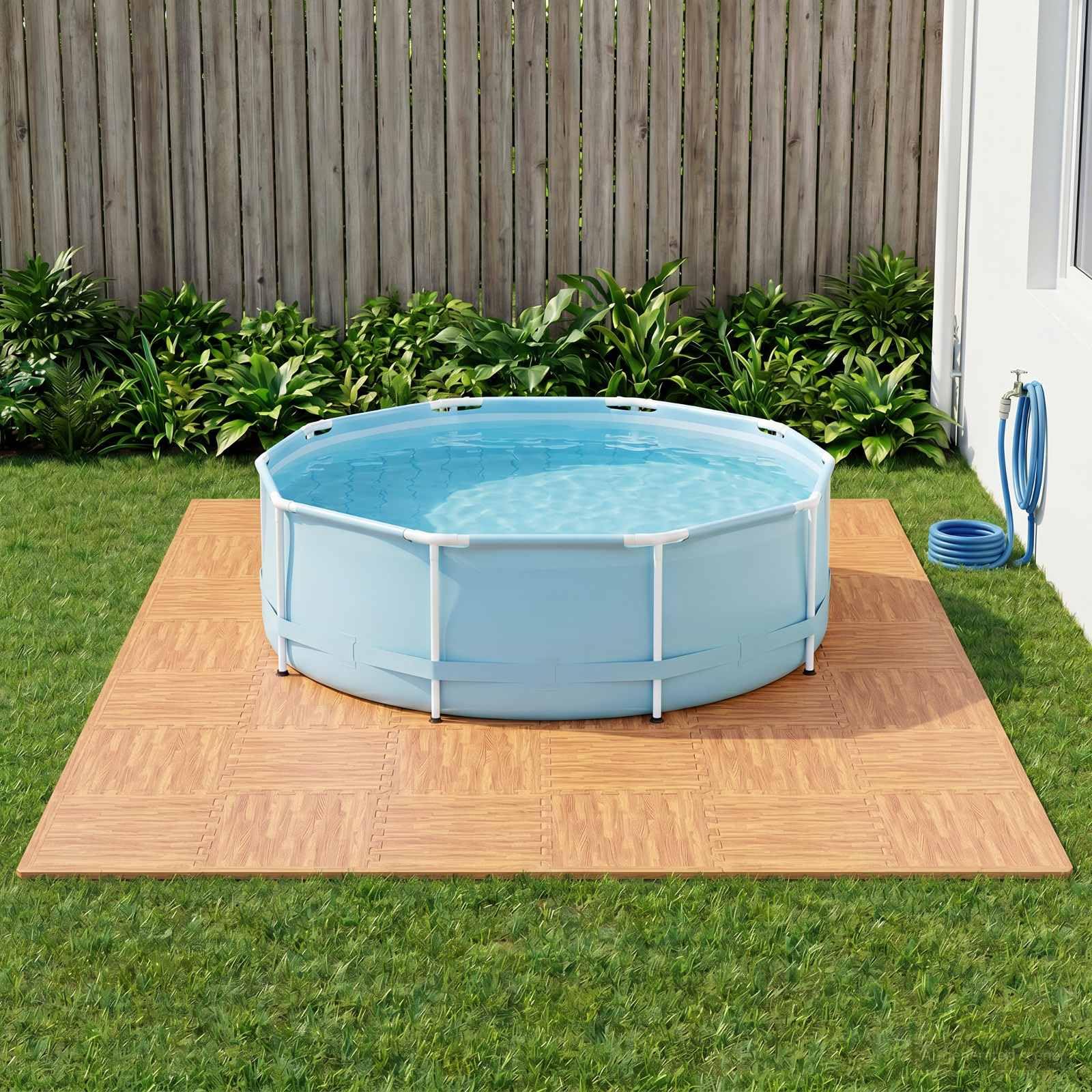 Tapis de Sol pour Piscine en Mousse EVA, 6 pièces modulables de 60 x 60 cm pour abords sécurisés, Isolation Thermique et antidérapante, Surface de 2,16 m², Protection extérieure
