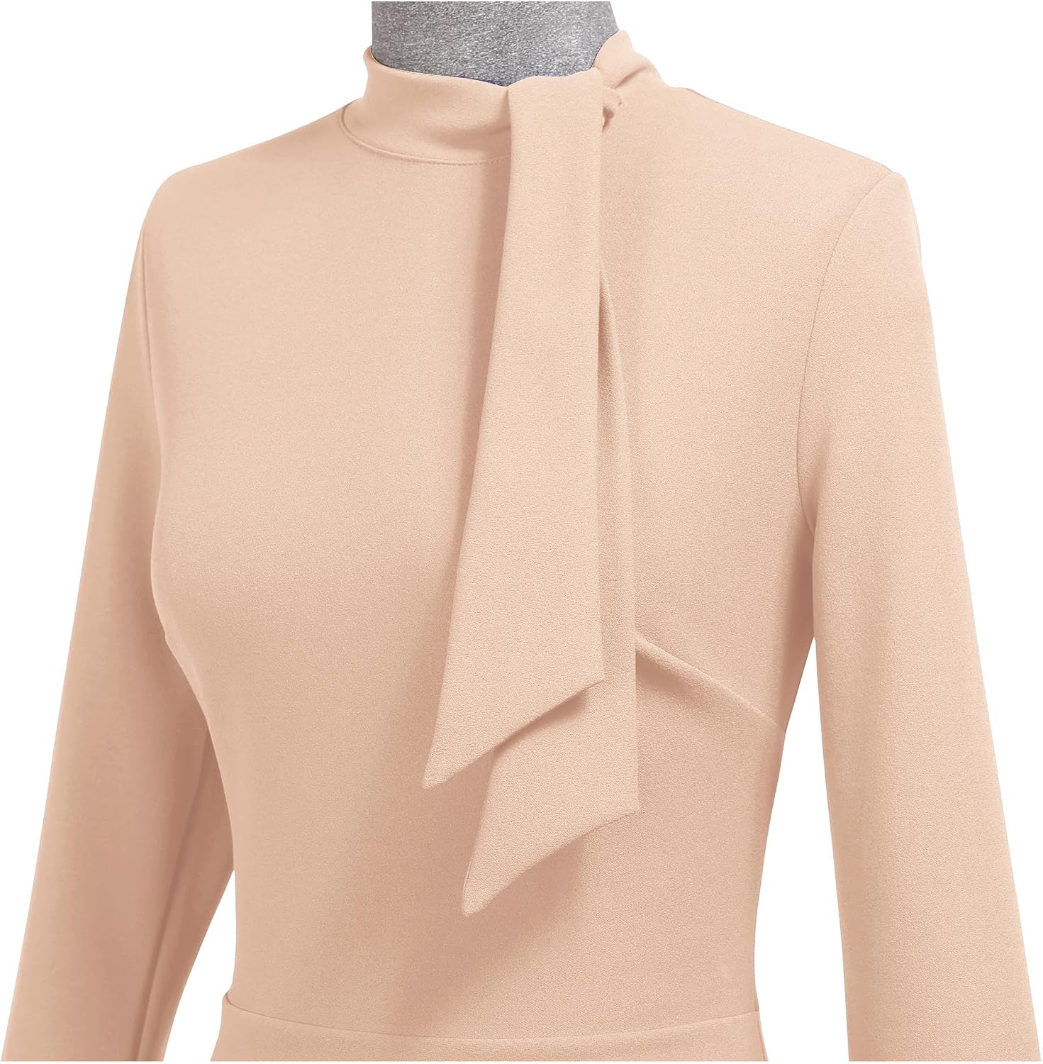 Miusol Women's Retro Half Collar Ruffle 2/3 Sleeve Cocktail Pencil Dress