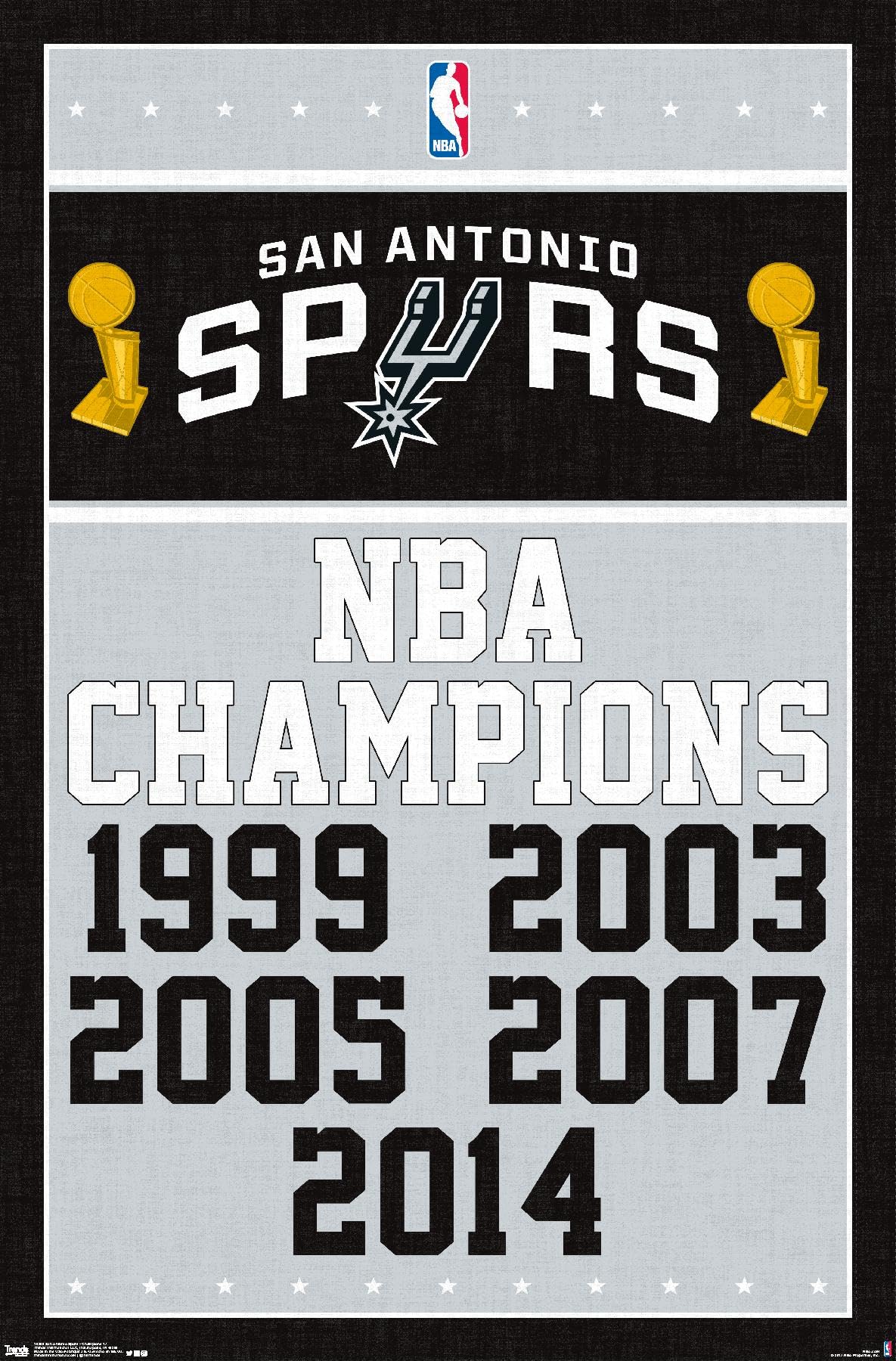 Trends International NBA San Antonio Spurs - Champions Wall Poster, 22.375