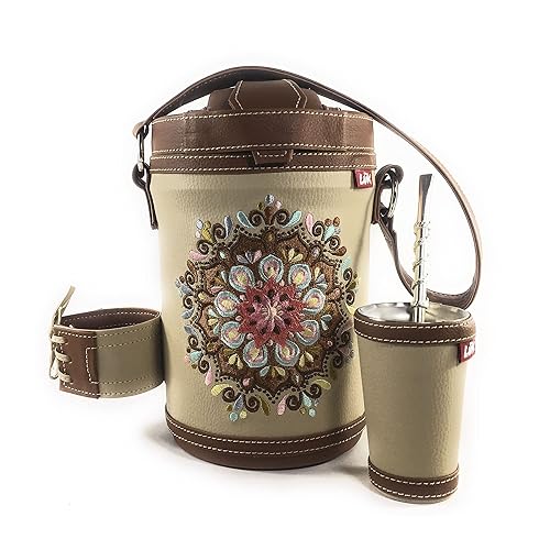 Miniatura 1 de Kit Tereré Yerba Mate Luk termos Diseño Mandala Marrón  Set Tereré Yerba Mate termos + Bombilla + Guampa vaso