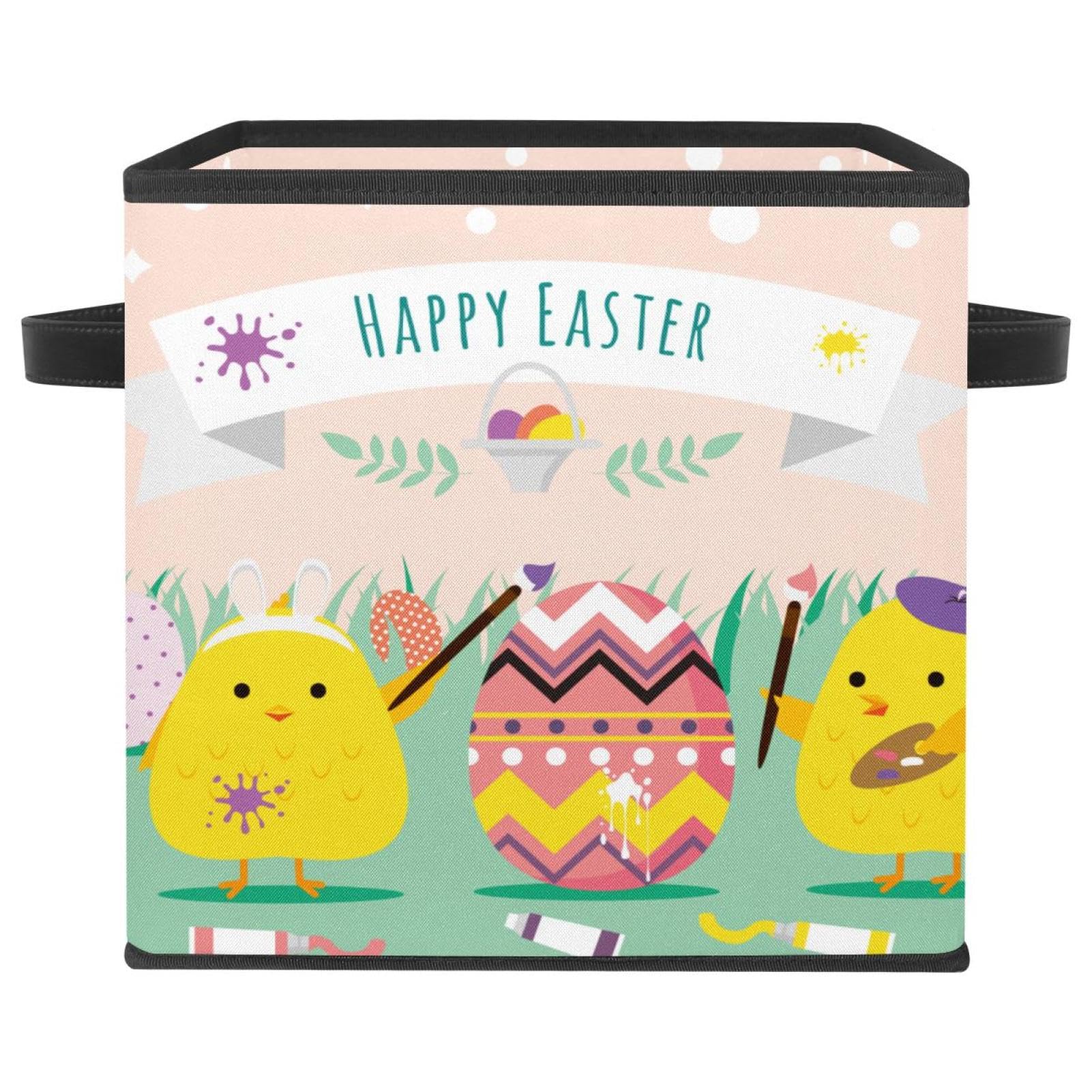 Organiseur de placard en tissu motif poussin de Pâques pour ranger les jouets de la chambre enfant