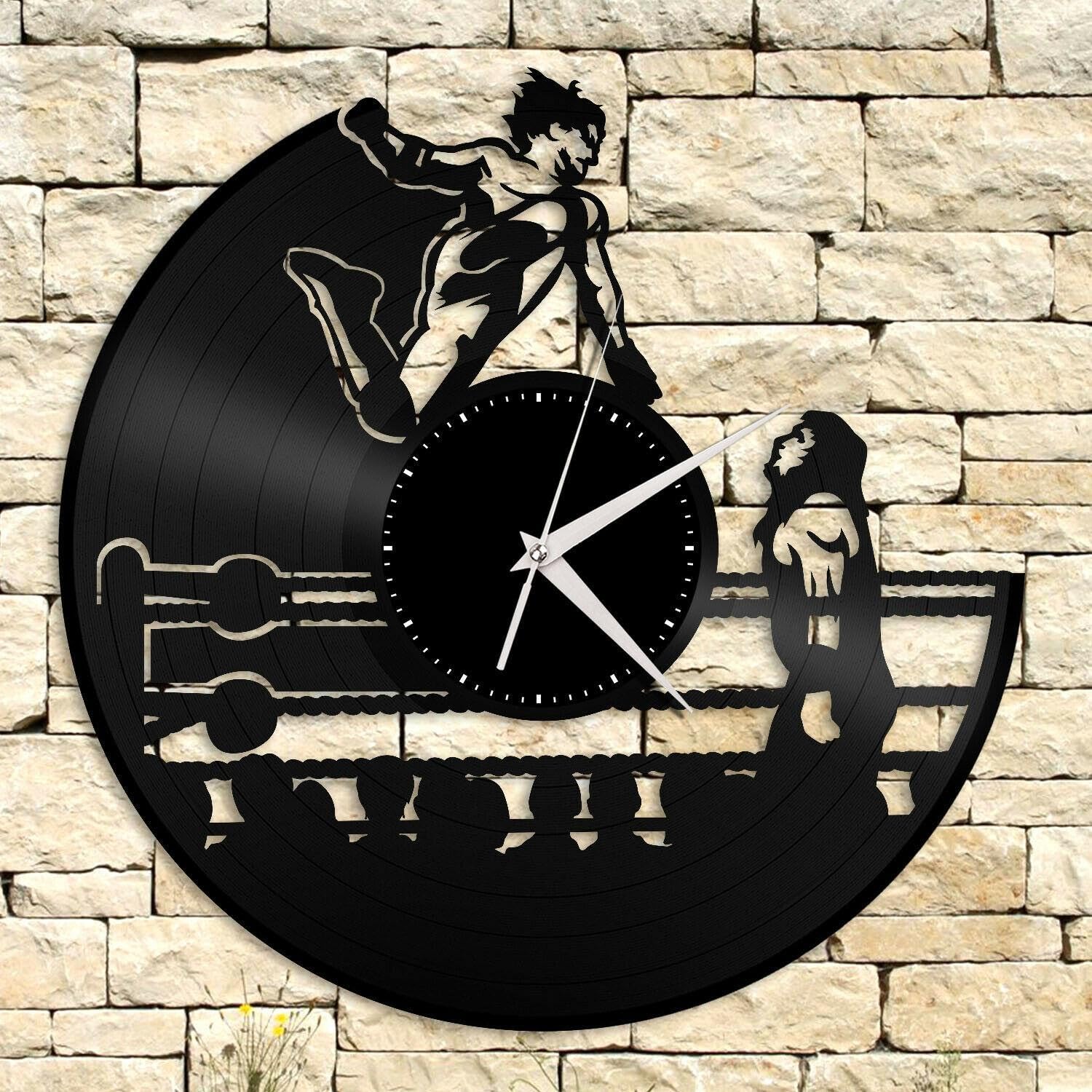 PIZADAWrestling Vinyl Wall Clock Unique Gift for Friends Home Living Room Decoration Vintage Design Office Bar Room Home Decor
