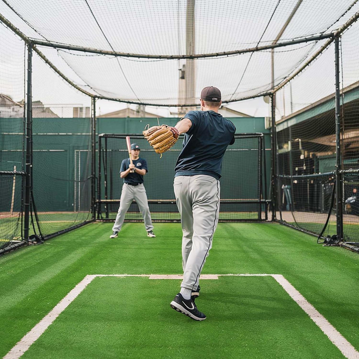 Yescom Batting Cage Synthetic Turf Field Artificial Grass Rug for Indoor Batting Tunnel Baseball & Softball 0.4" Pile Height(650Sq.Ft-65'x5'x2P)