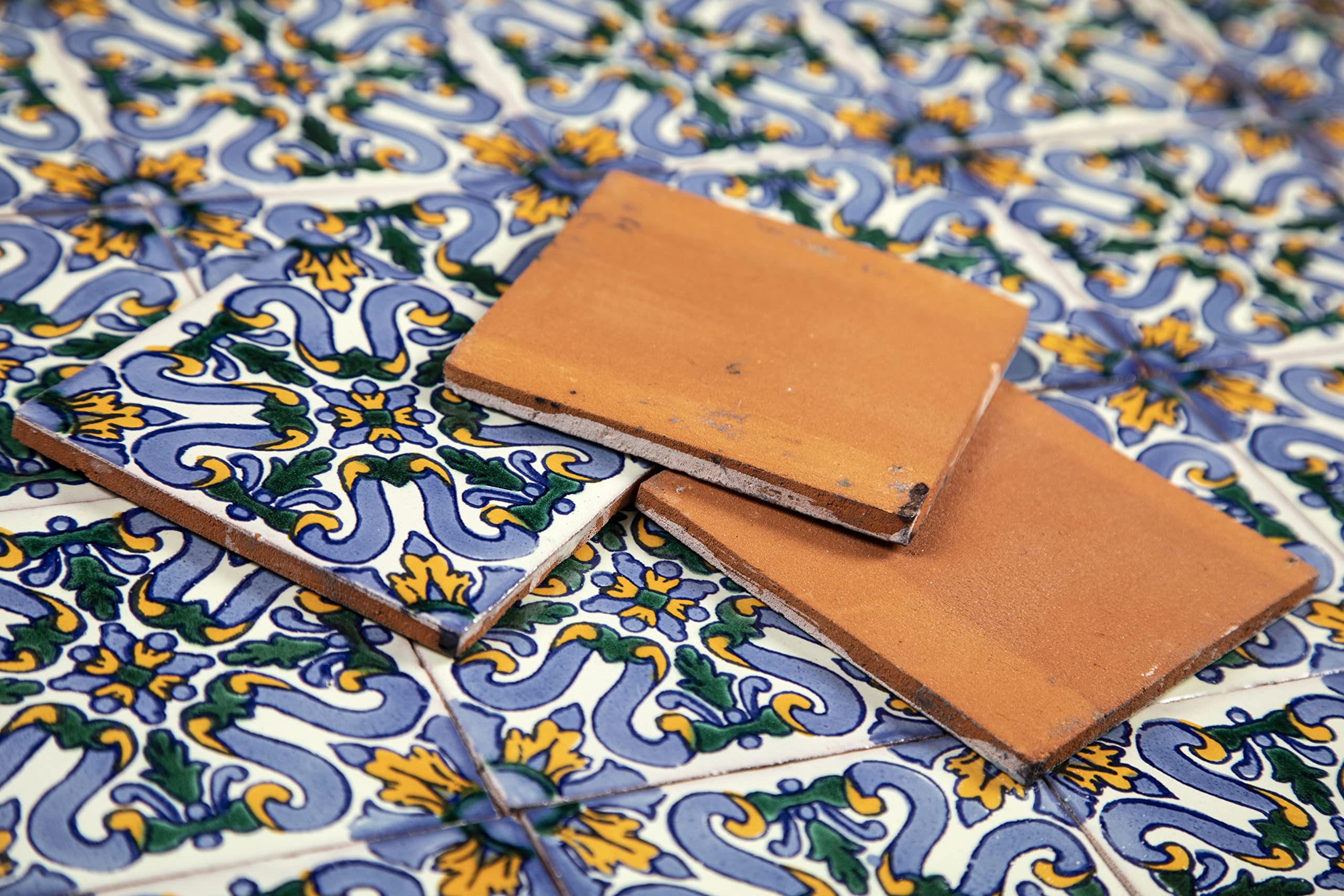 Piastrelle Messicane Talavera Handmade - 30 Pezzi 10.5x10.5 Cm Per Bagno, Cucina, Decorazione Pareti - Foto 4