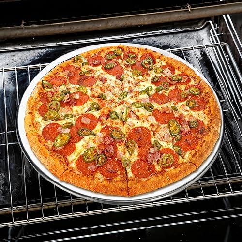 Miniatura 2 de Varku 6 bandejas de aluminio para pizza con agujeros, 12 pulgadas11.8 in, pantallas de malla para pizza para horno, sartén para pizza con