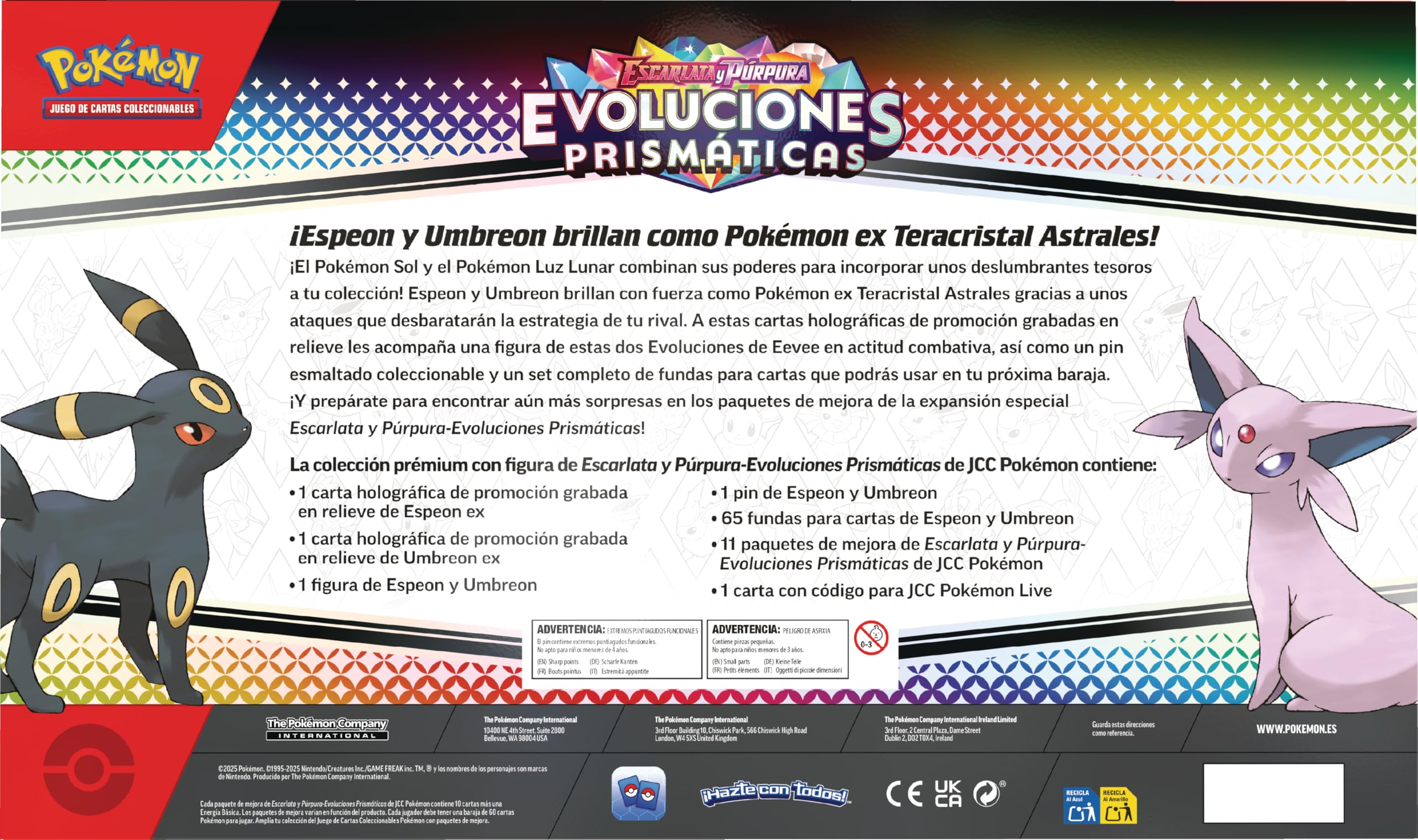 Pokémon: Colección prémium con Figura de Escarlata y Púrpura-Evoluciones Prismáticas de JCC Pokémon