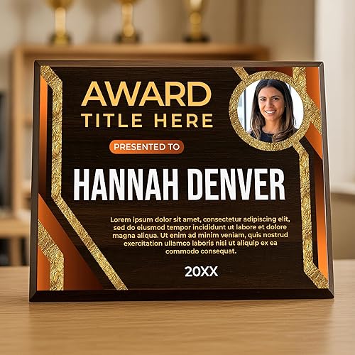 Miniatura 6 de Placa vertical de madera personalizada de 11 x 15 pulgadas para premios y trofeos, placa de premio personalizada para empleados del mes, regalos de