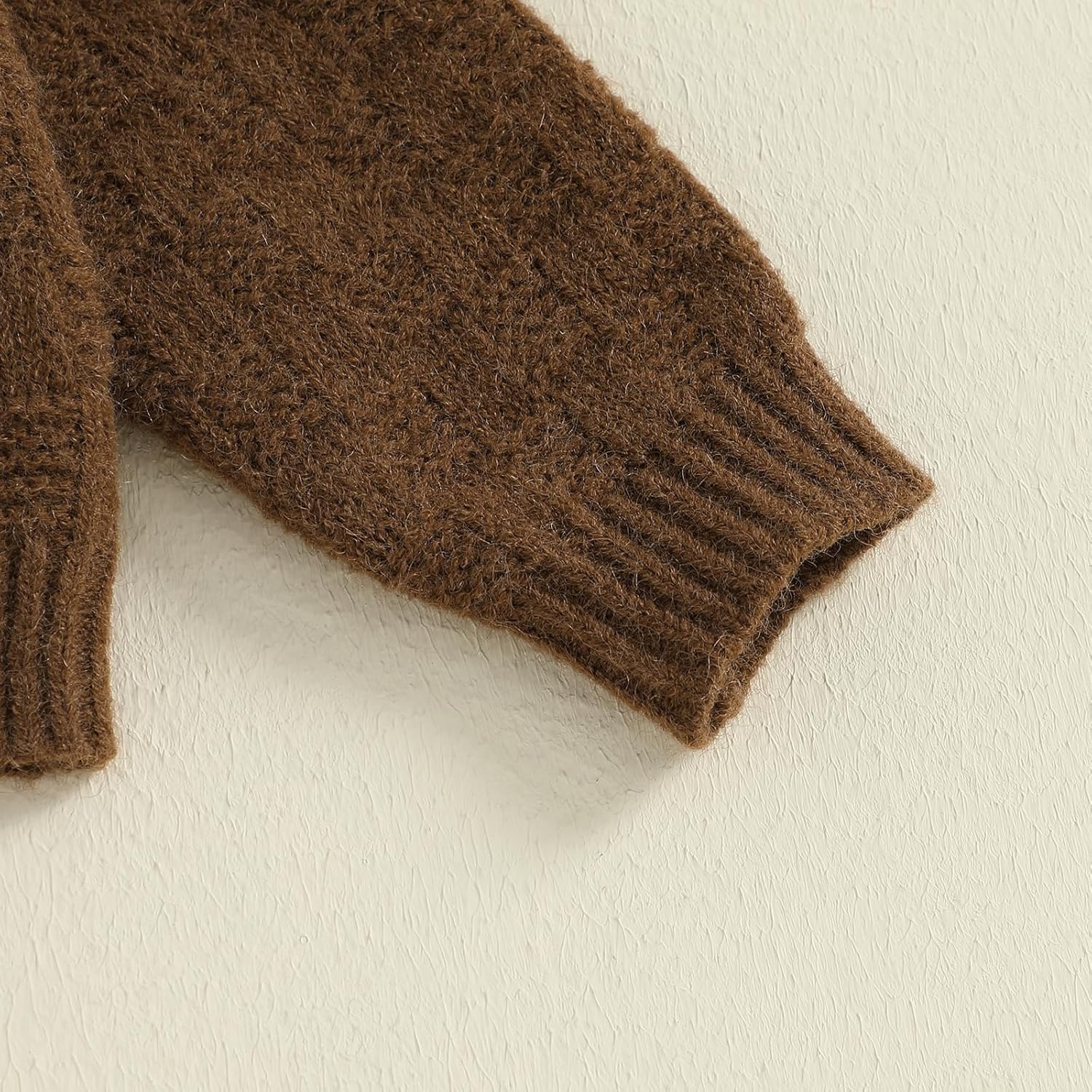 Toddler Baby Girl Textured Cardigan Sweater Oversized Solid Color Long Sleeve Button Knitted Sweaters Warm Clothes - Image 6