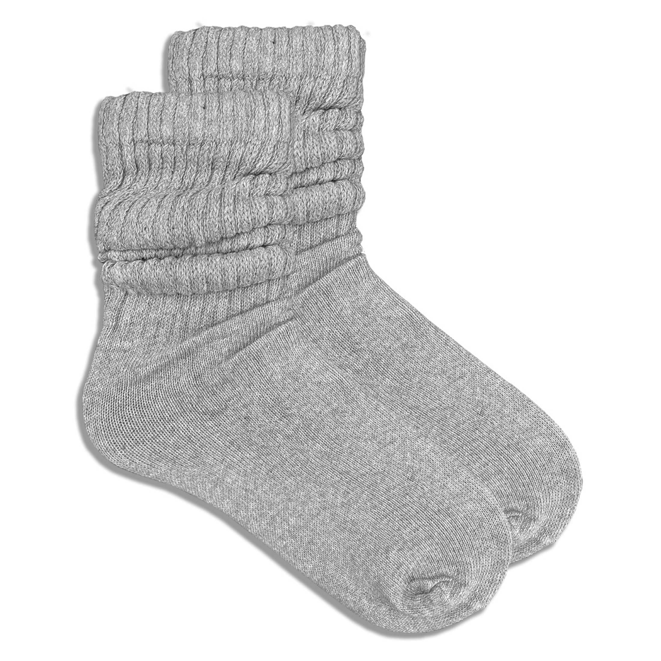 COUVER Women Cotton Scrunched Slouch Socks | 90% cotton 5% polyester 5% elastic, scrunched slouch socks, adjustable crew to knee high, retro dance, size 6 to 11