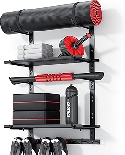 Home Gym Storage Shelf Only, Adjustable Gym Equipment Organizer Wall Mou...
