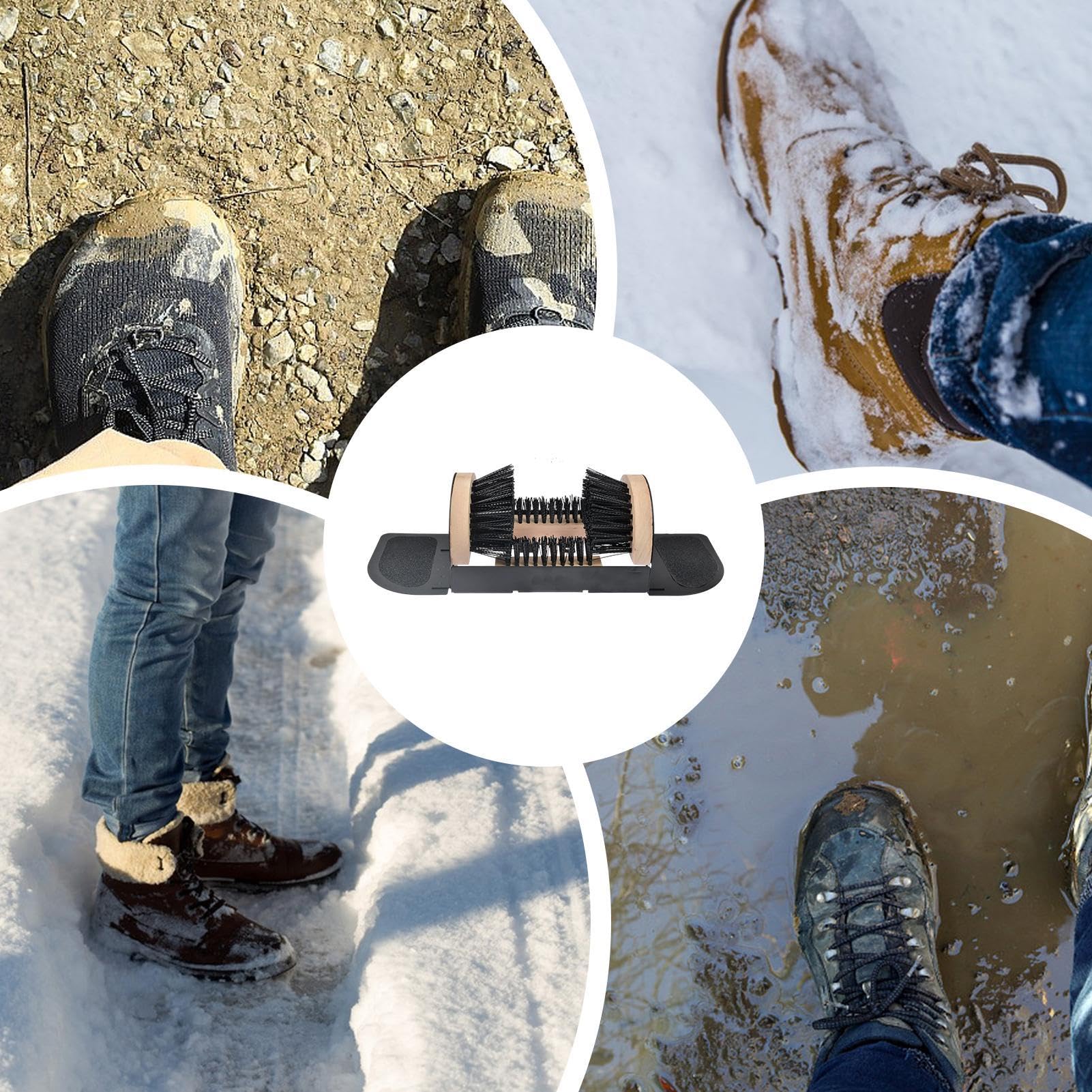 ZENVENTURE® Grattoir à Chaussures – Paillasson Robuste Avec Brosses Complètes – Paillasson Pour Extérieur Et Intérieur En Métal De Qualité Supérieure Et Bois De Lotus – Nettoyage De Chaussures