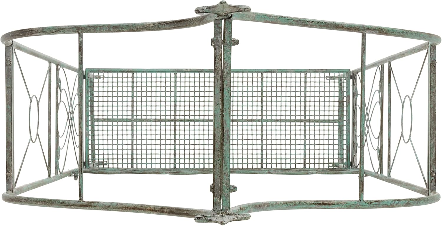 SAFAVIEH Outdoor Collection Eloise Victorian Antique Dark Green Wrought Iron Garden Arch Arbor