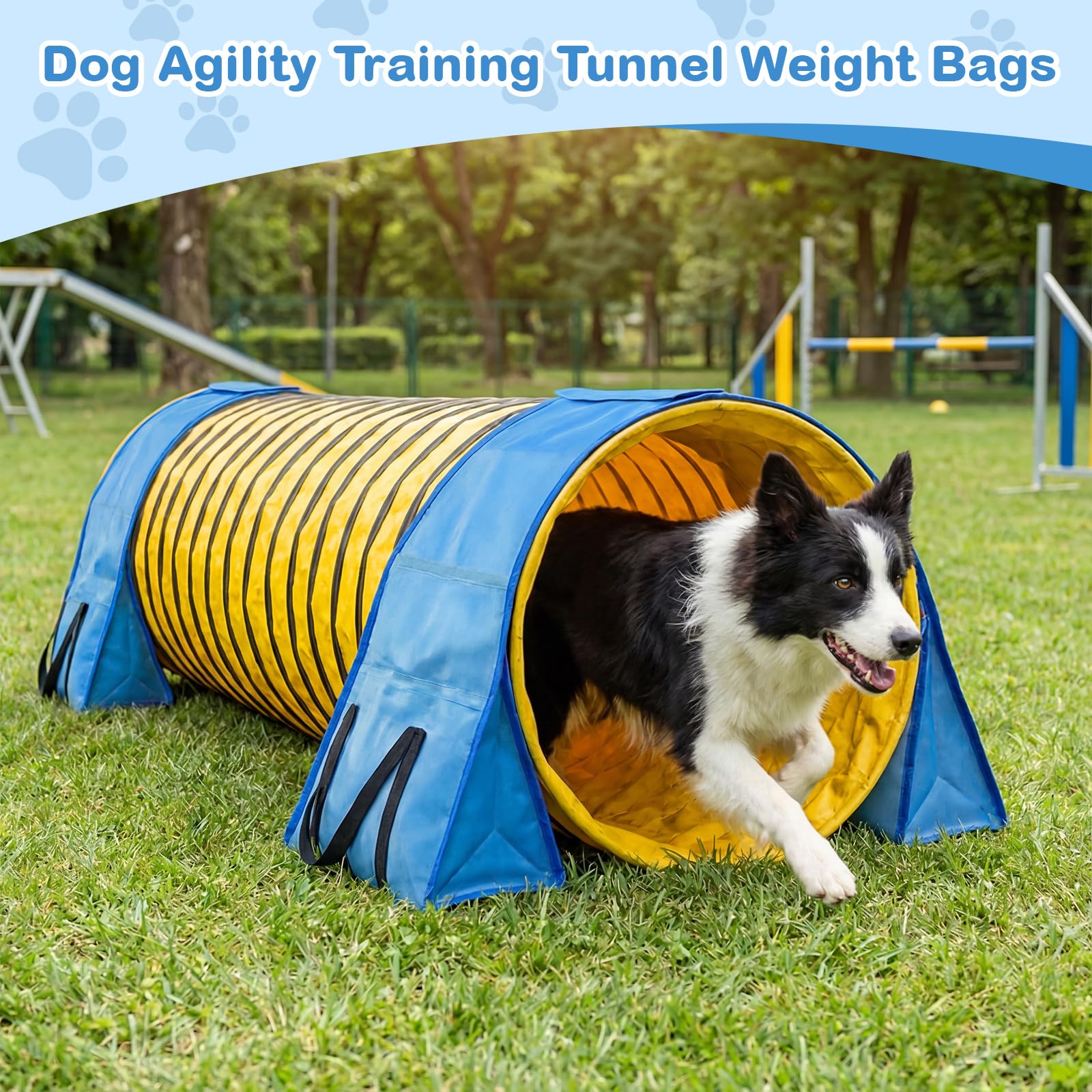 2 Set Dog Agility Tunnel Sandbags, Dog Tunnel Weight Bags Heavy-Duty PVC Weatherproof Design, Adjustable for 18"-26" Diameter for Stabilizing and Securing, Blue (Tunnels Not Included) - image 2
