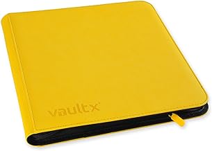 Vault X Archivador para Cartas Coleccionables de 12 XL Bolsillos con Cremallera, 624 Cartas, Material de Álbum Premium Exo-Tec, 26 Hojas de Carga Lateral, TCG (Amarillo)