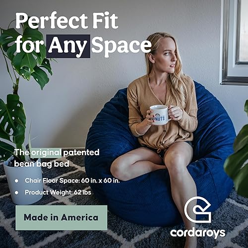 Miniatura 30 de CordaRoy's Puf de felpilla, silla convertible que se pliega de puf a cama, como se ve en Shark Tank, color carbón, tamaño Queen