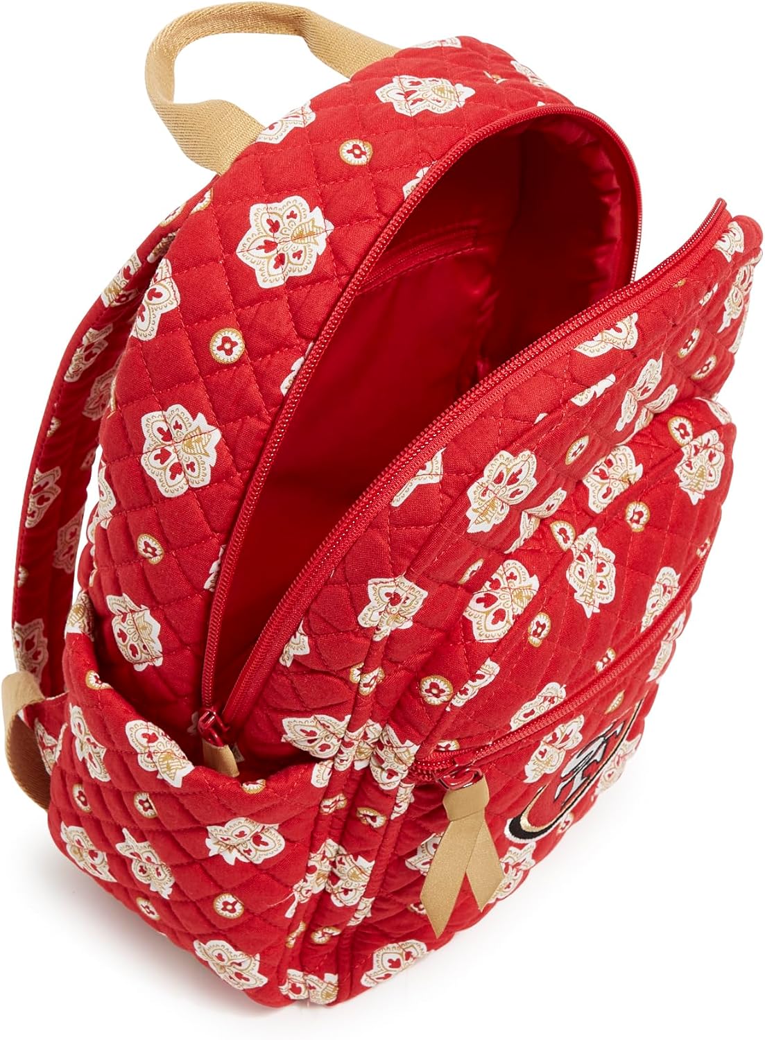 Vera Bradley Women's Cotton Nfl Small Backpack (Multiple Teams Available), Sanfrancisco49ersondarkred/Yellowbandana, One Size