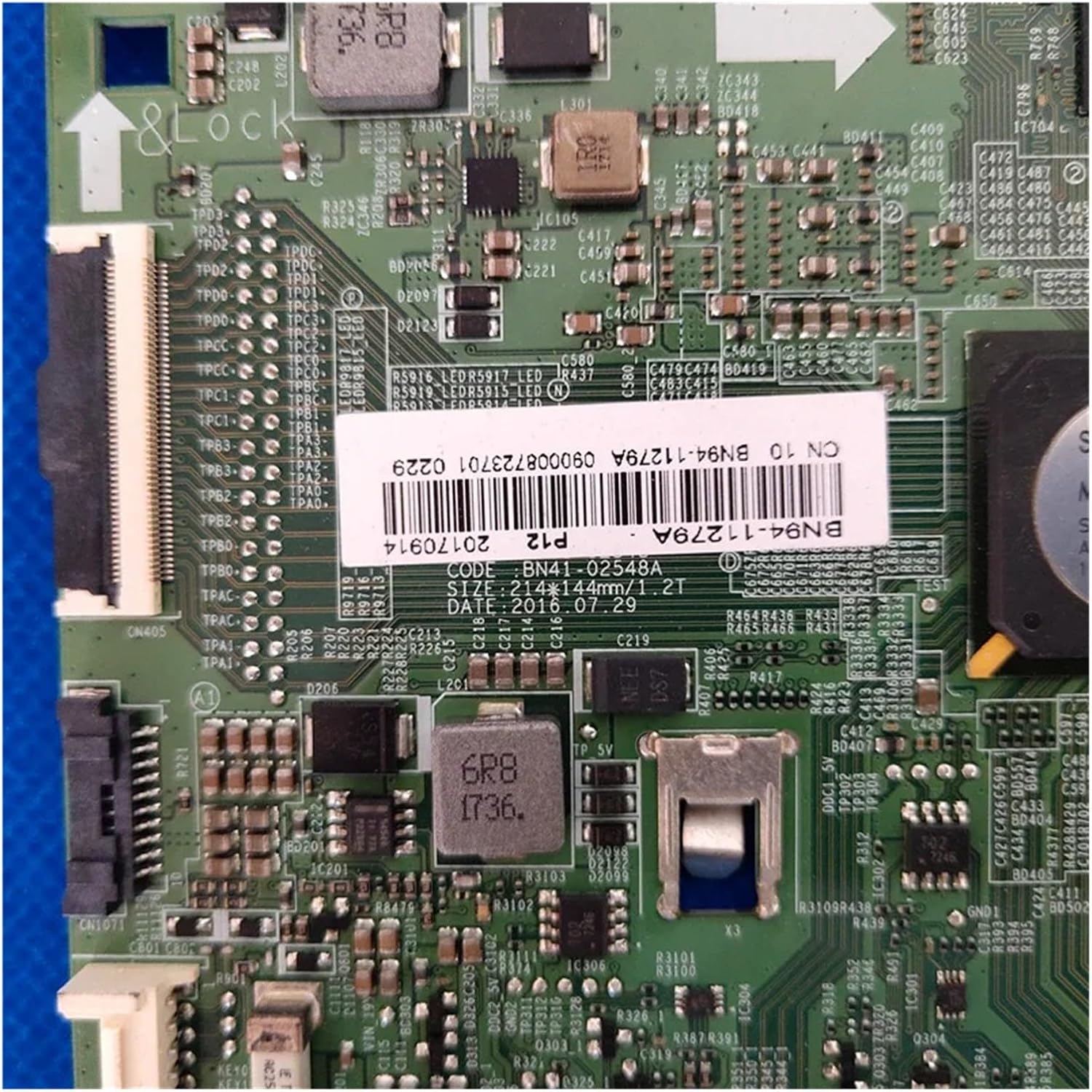 Close-up of the main board label showing model numbers BN41-02548A and BN91-18993A