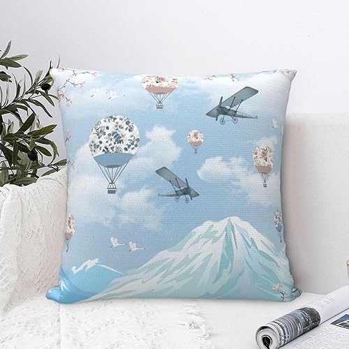 Miniatura 3 de YIPOCH Fundas de almohada de 26 x 26 pulgadas, diseño de aviones de montañas, fundas de cojín decorativas para sofá, fundas para cojines de sala,