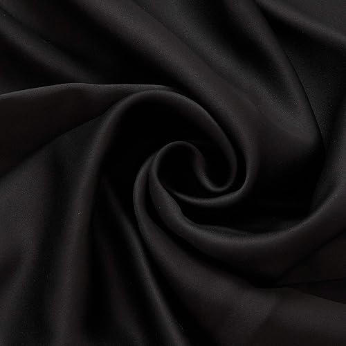 Miniatura 6 de Best Home Fashion Cortinas opacas con aislamiento térmico, ojales de acero inoxidable y níquel, color negro, 52 pulgadas de ancho x 84 pulgadas de