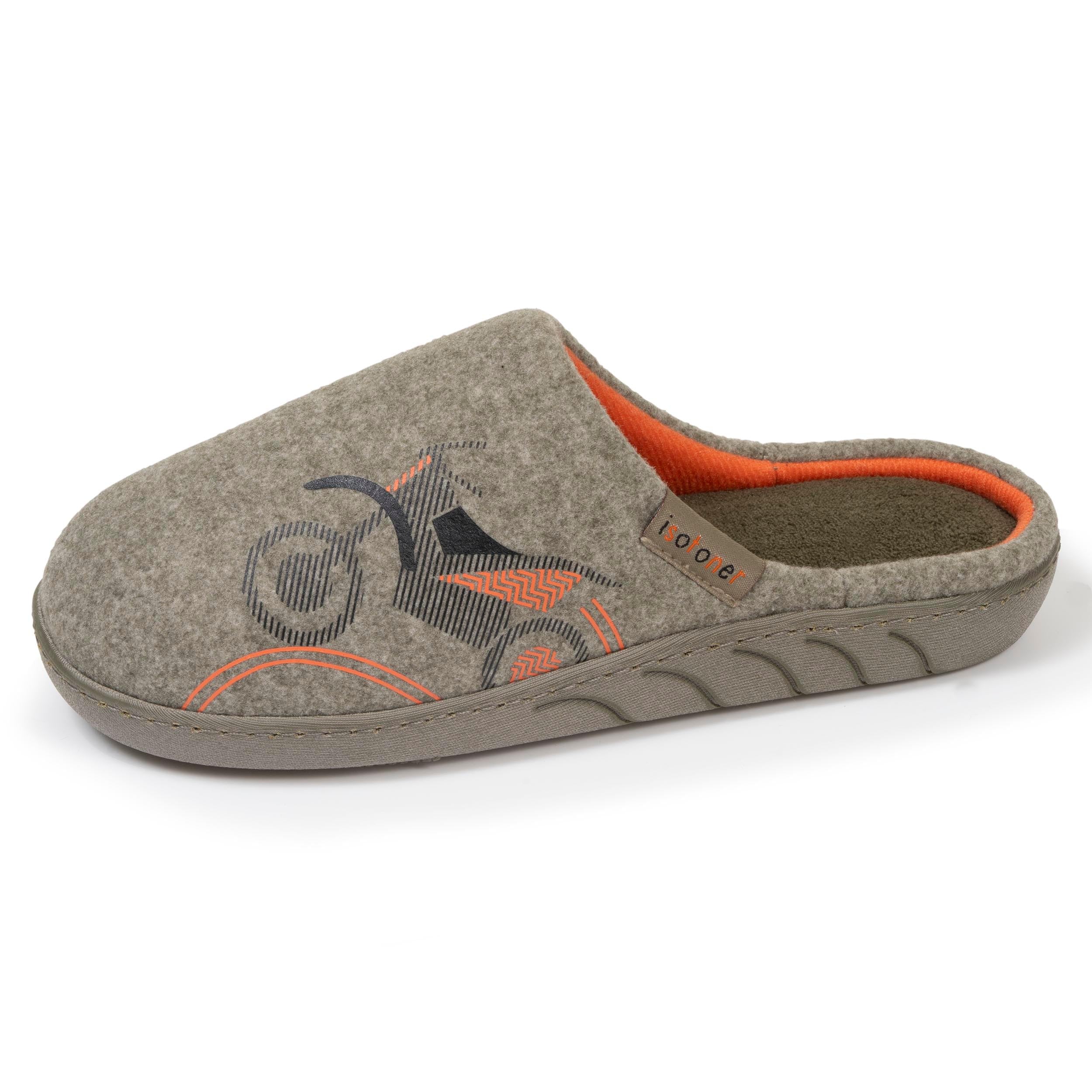 Isotoner Chaussons pantoufles Mules garçon en tissu polaire 39 EU, kaki chiné