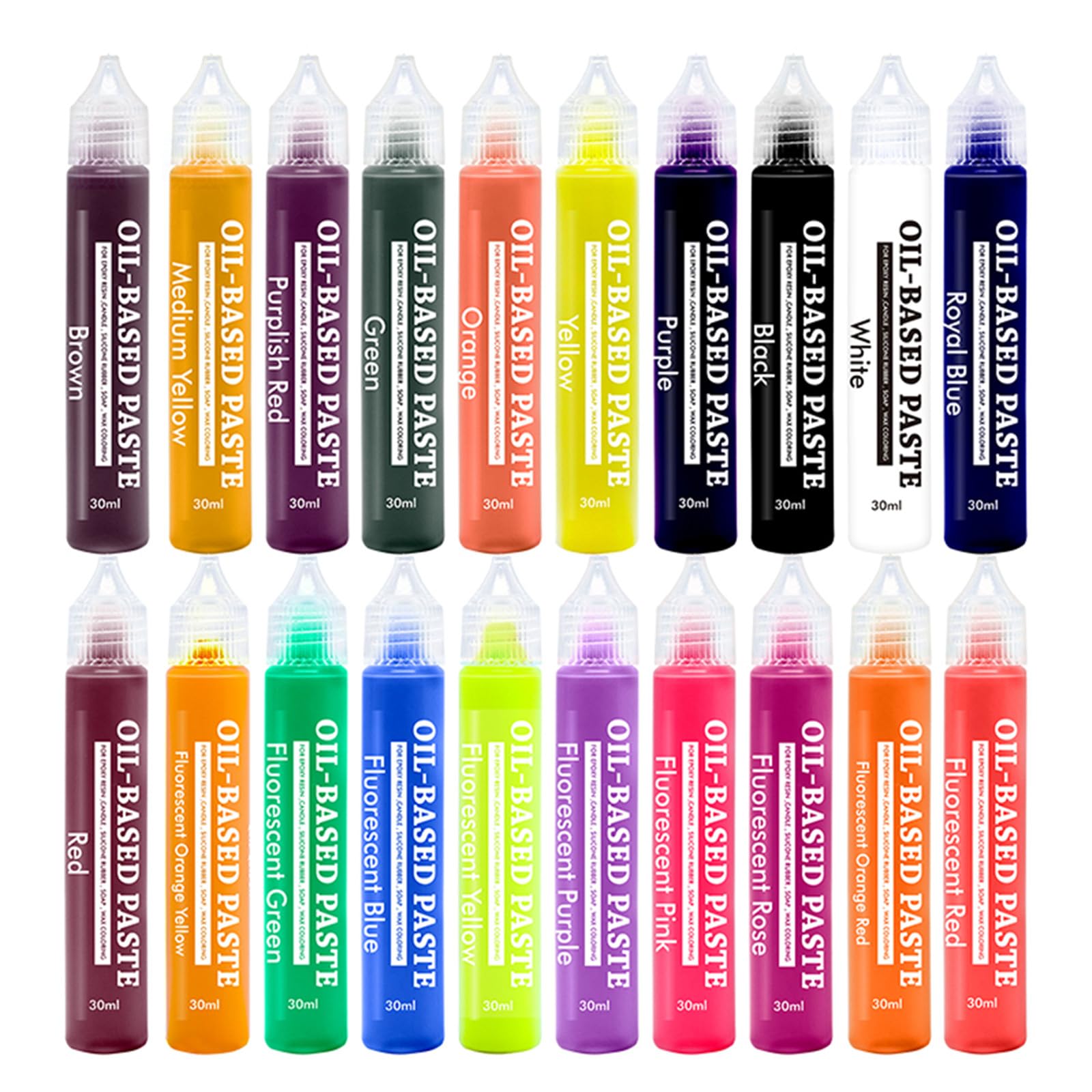 DIYcraft Epoxy Resin Color Pigment Oil-Based Paste Pigment, 20 Colors Highly Pigmented Paste use for Epoxy Resin, Candle, Silicone Rubber, Soap, Wax