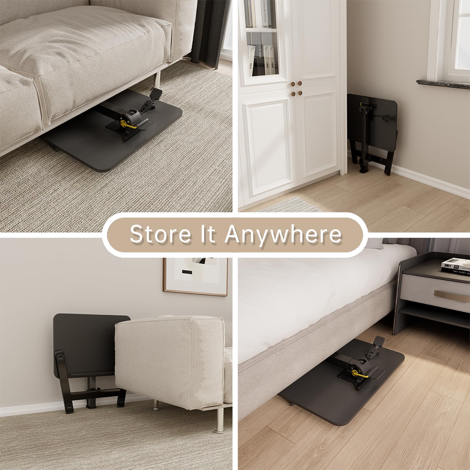 25 Inch Mobile Folding Desk - No Assembly Pneumatic Sit-Stand Desk 29-42 Height Adjustable Rolling Laptop Desk with — view 7