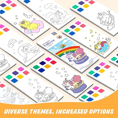 Miniatura 8 de TWWDE AUG Libros de pintura con agua, libro para colorear de acuarela para niños de 4 a 8 años, libro de pintura de acuarela para niños pequeños,