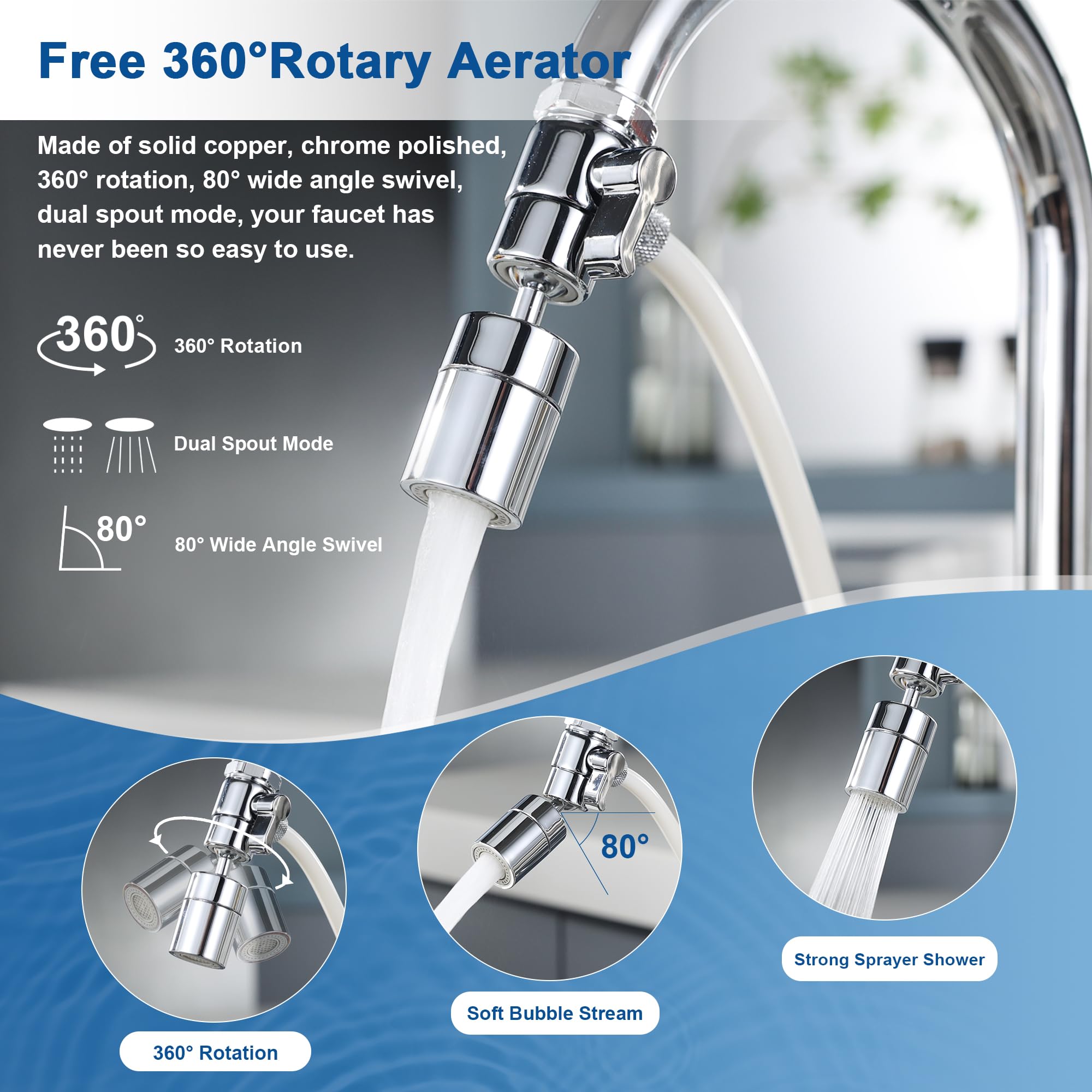 LCF Filtro de agua para encimera, sistema de filtración de agua de acero inoxidable de 5 etapas, reduce los metales pesados, el mal sabor y el 99% de cloro, filtro de agua de grifo de 16,000 galones,