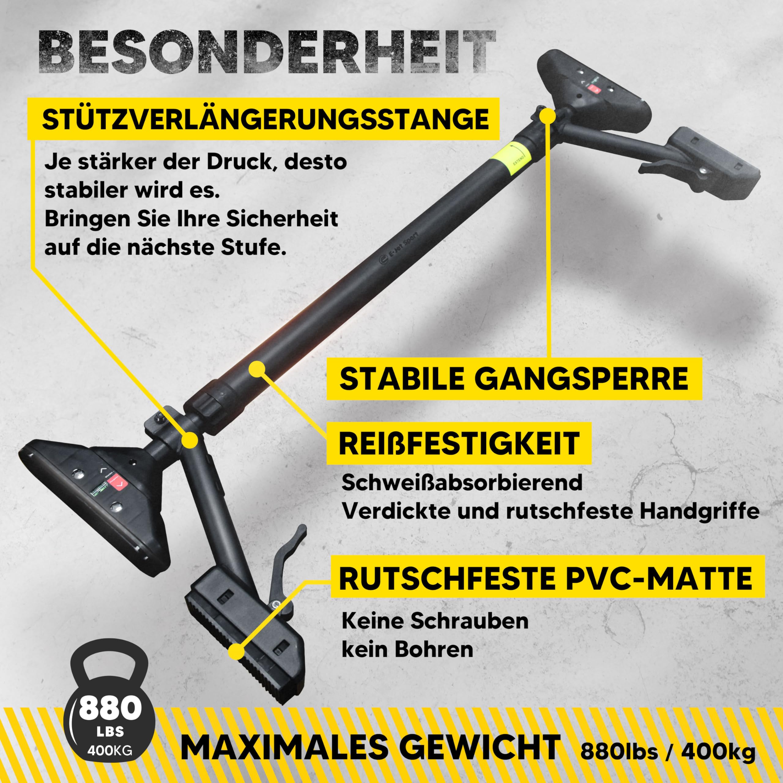 Klimmzugstange Türrahmen, Pull Up Bar, Oberkörper-Workout-Stange, Doppelte Sicherheitsverriegelung, Zwei-Wege-Unterstützung, Fitness-Krafttrainingsgerät