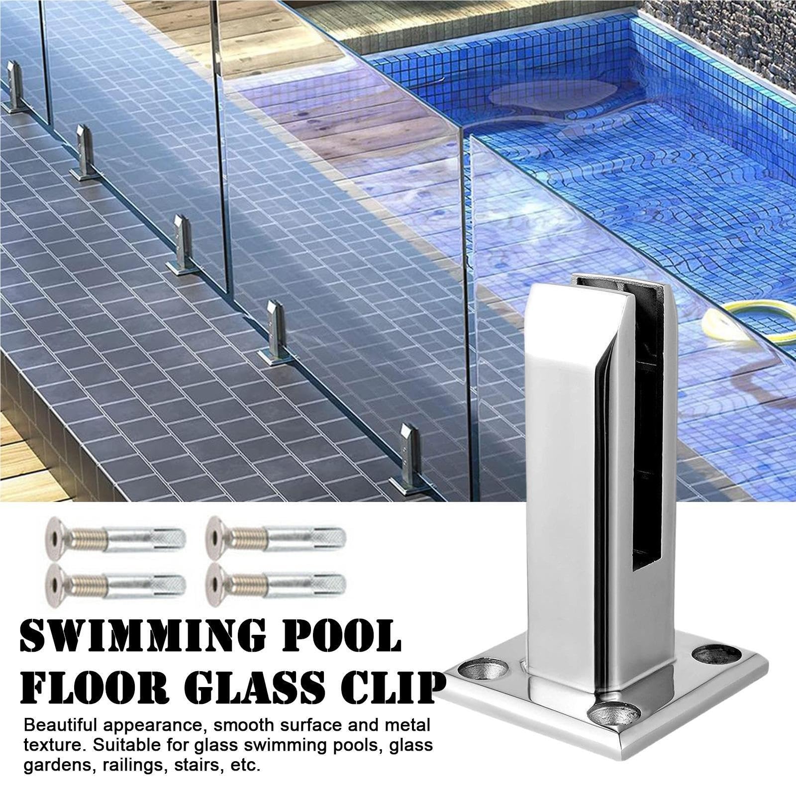 Soporte de abrazadera de clip de acero inoxidable para barandilla de piscina, balaustrada, escaleras y balcones para instalaciones seguras