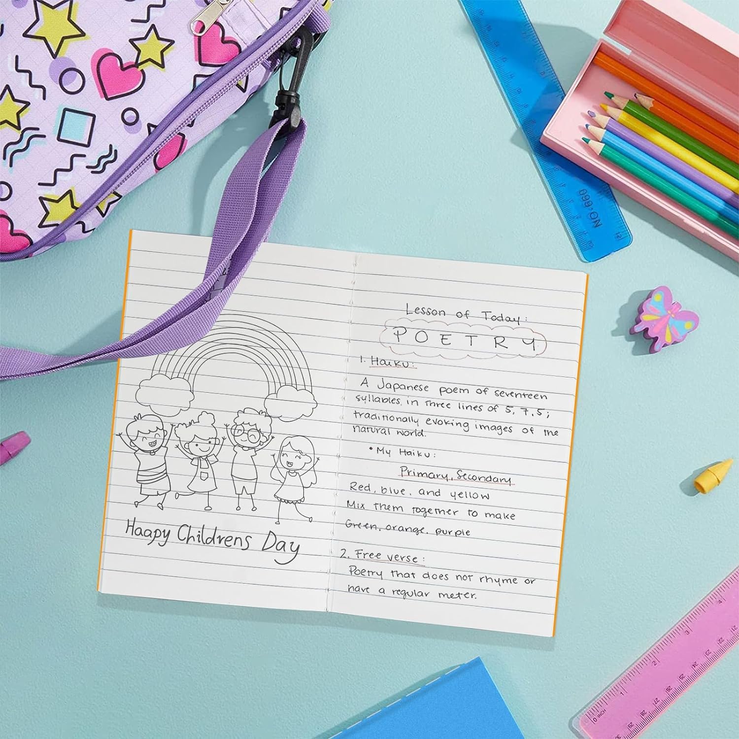 TESIN Confezione da 90 mini taccuini colorati a righe piccole tascabili per diari, memo e quaderni per studenti scolastici, bambini, schizzi di disegno, 9 x 14 cm, 18 colori
